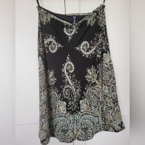 Vintage GAP Black and Blue Paisley Women's Skirt, 0